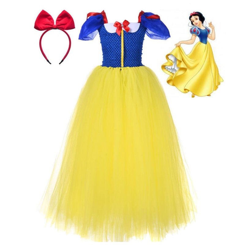 Nyári hercegnő ruha lányoknak Hófehérke cosplay jelmez puff hüvely gyerekek ruha gyermekek buli születésnapi divatos ruha