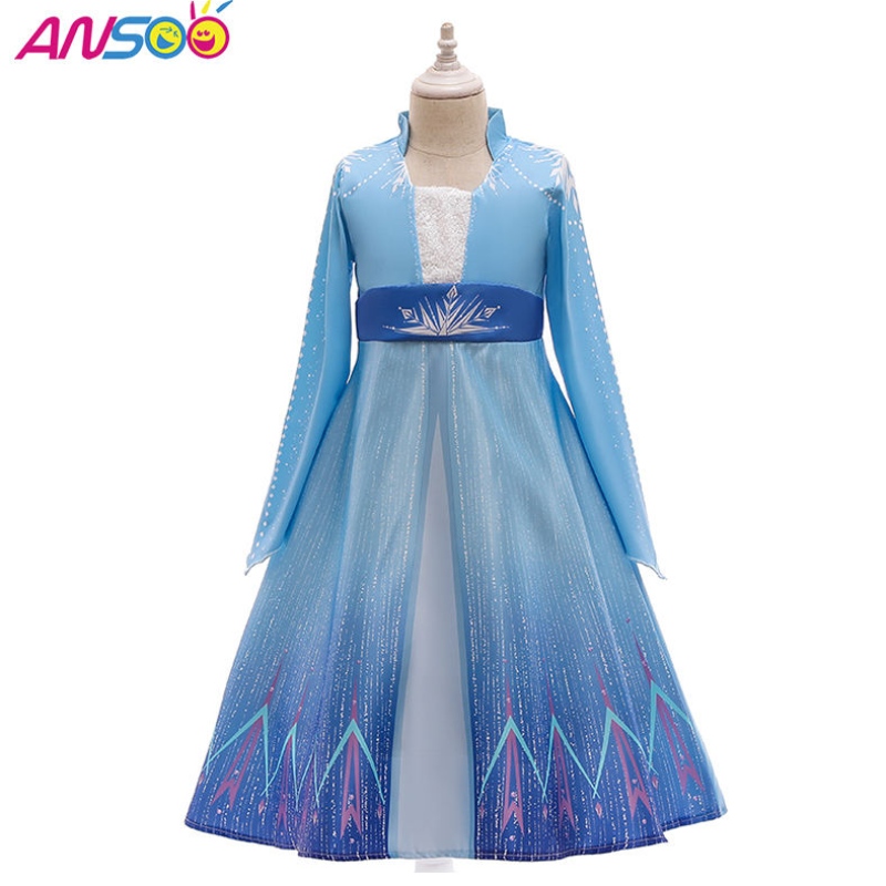 Ansoo gyerekek Elsa hercegnő ruha halloween cosplay divatos buli öltözködjön Anna Elsa jelmez lányoknak
