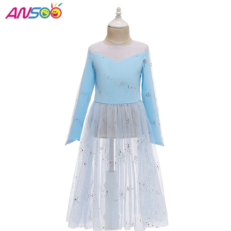 Ansoo öltözködjön 2 Princess Elsa Anna divatruhás jelmez Elsa 2 Movie 2 Ruha 2-13 éves lányok számára