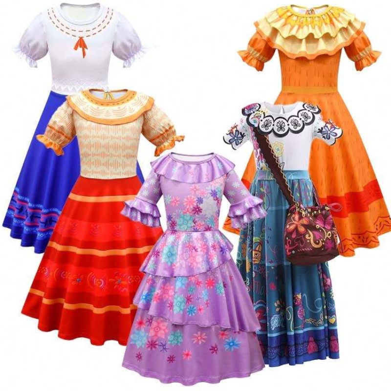 2022 Encanto Magic Full House Cosplay jelmez lila Encanto jelmez Isabellanők számára DGHC-138