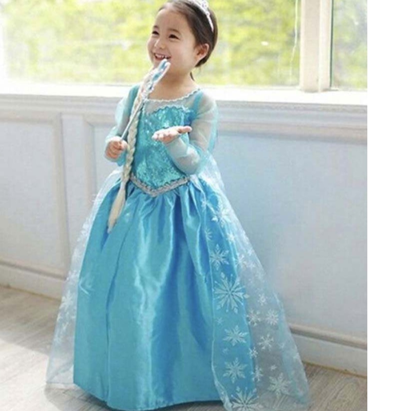 Gyerekek karácsonyi születésnapi partija hercegnő cosplay elsa 2 lány ruha dghc-002