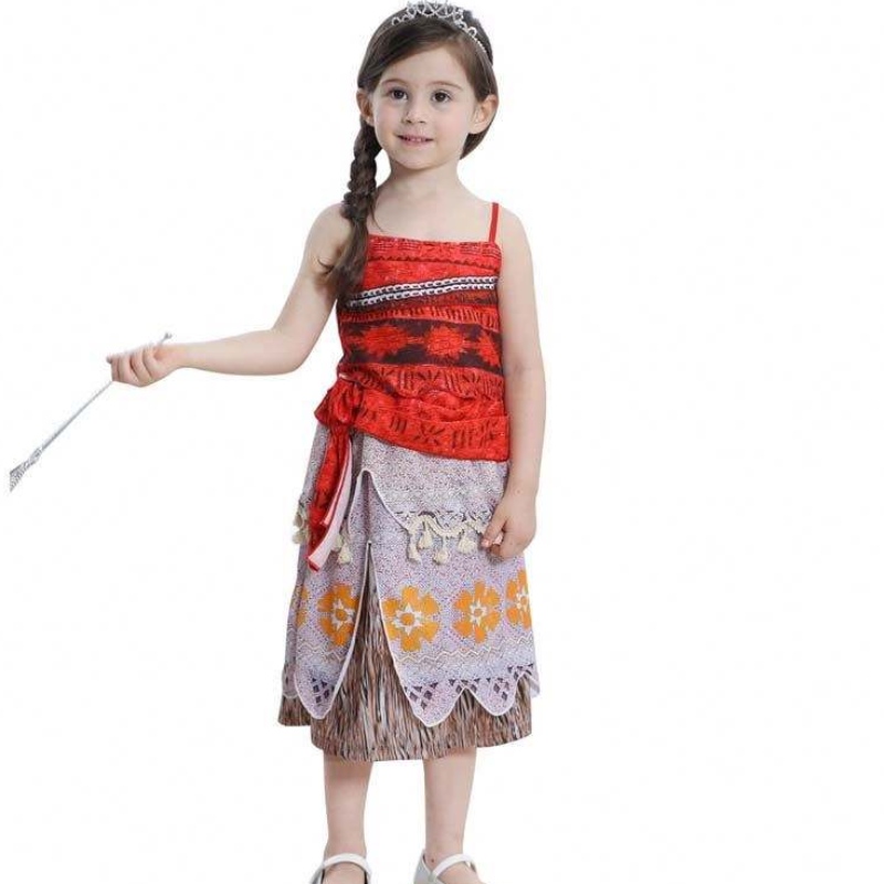 Halloween cosplay jelmez szoknya készlet jelmez Moana ruha lányoknyaklánccal, fejpánt DGHC-015