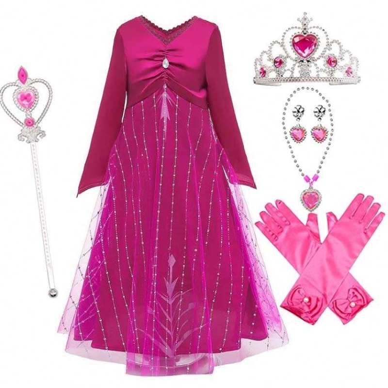 Anna Cosplay Party Vestidos lány ruházat piros Elsa jelmez hercegnő Elsa ruha 3-10y hcgd-034-hez