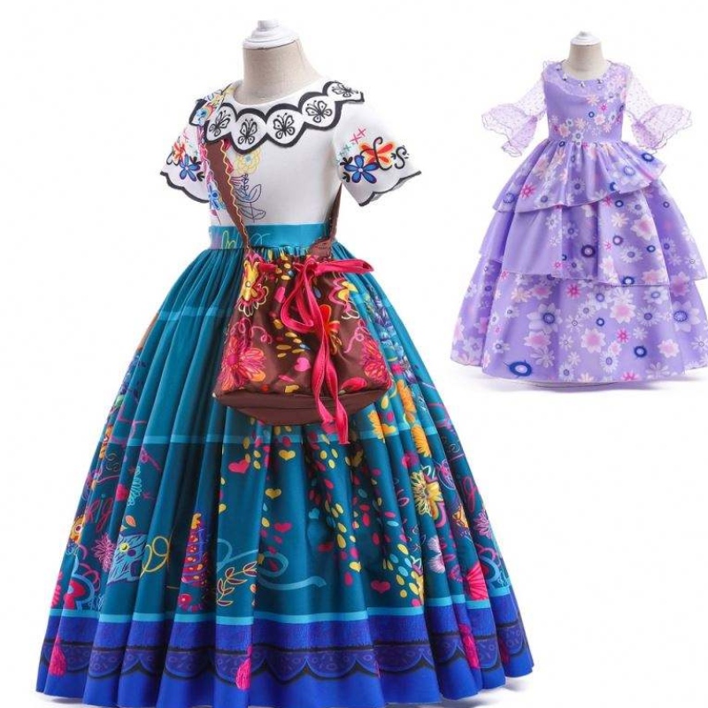 Gyári közvetlen ellátás Új karneváli gyerekek party cosplay jelmez Isabella Purple Encanto ruha gyerekeknek HCIS-001