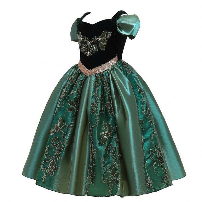 022 Legjobb értékesítési ruha Baby Kids kislányok Halloween hercegnő Anna Elsa ruha jelmez a Cape HCGD-032-vel