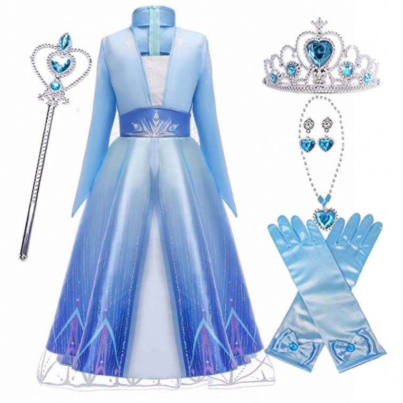 Gyerekek lányok Halloween party cosplay 110-150cm hercegnő öltözködjön Elsa ruha hercegnő hcgd-011
