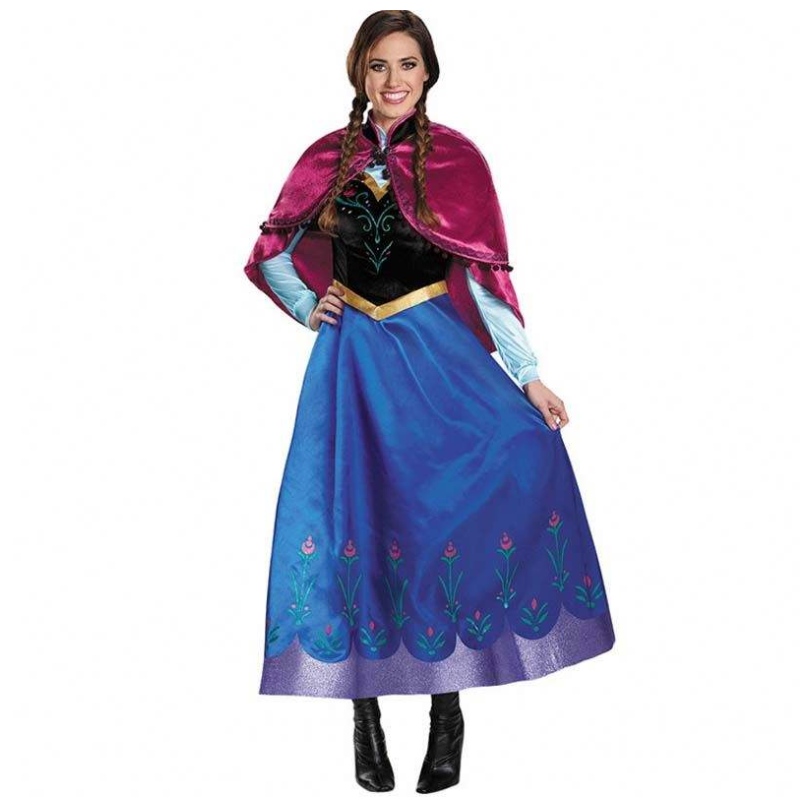 Legjobb eladó 2022 Felnőtt Elsa Anna Cosplay Woman Halloween jelmez hercegnő ruha felnőtt Anna jelmez köpeny HCGD-053