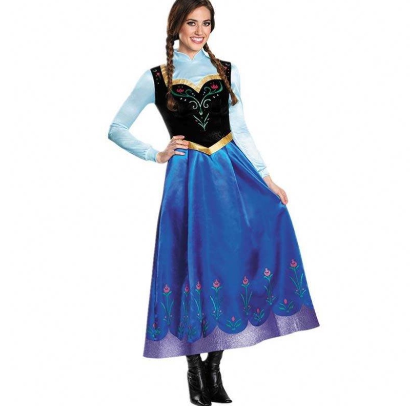 Legjobb eladó 2022 Felnőtt Elsa Anna Cosplay Woman Halloween jelmez hercegnő ruha felnőtt Anna jelmez köpeny HCGD-053