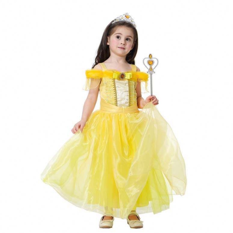 Halloween születésnapi party cosplay jelmez gyermekeknek hercegnő belle bálterem ruha hcbl-006