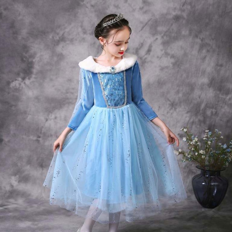 Halloween cosplay téli meleg divatos öltözködés Elsa ruha cosplay jelmez a Cape HCGD-045-rel
