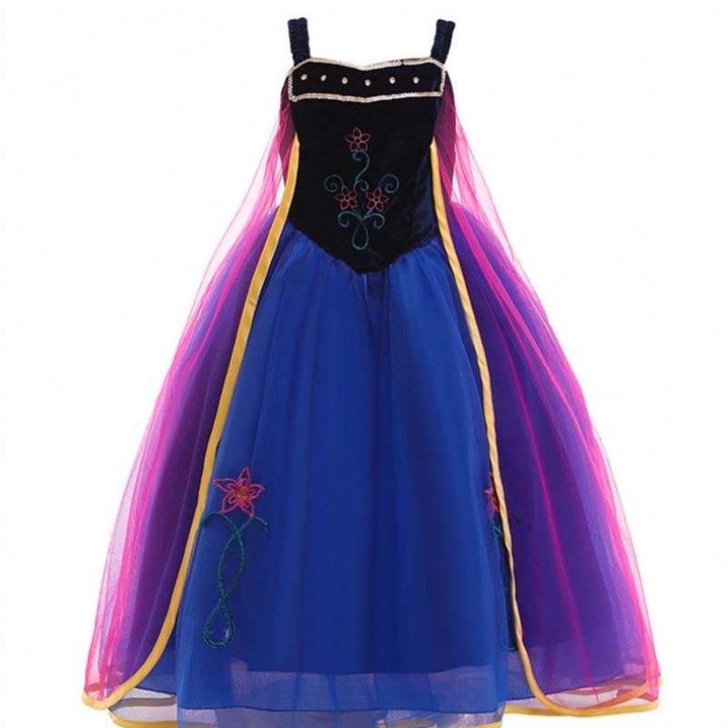 Nagykereskedelmi hercegnő Anna Elsa jelmez hosszú ruha gyerekek karácsonyi party cosplay jelmez díszes ruhák lányoknak L0695