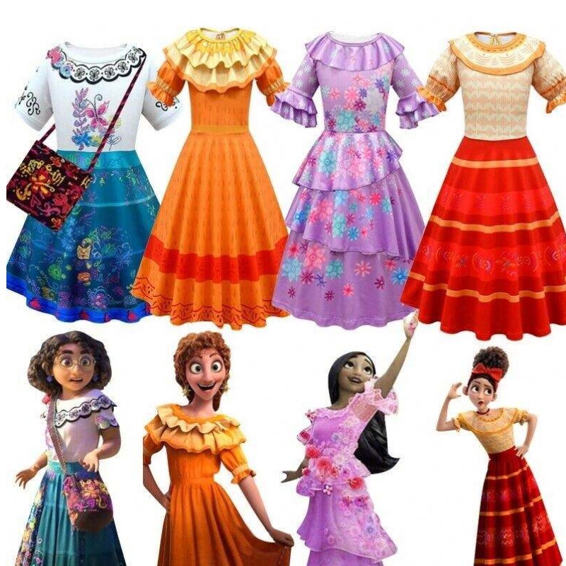 Baige Encanto Mirabel lány hercegnő jelmez Isabella cosplay ruha mfmw003