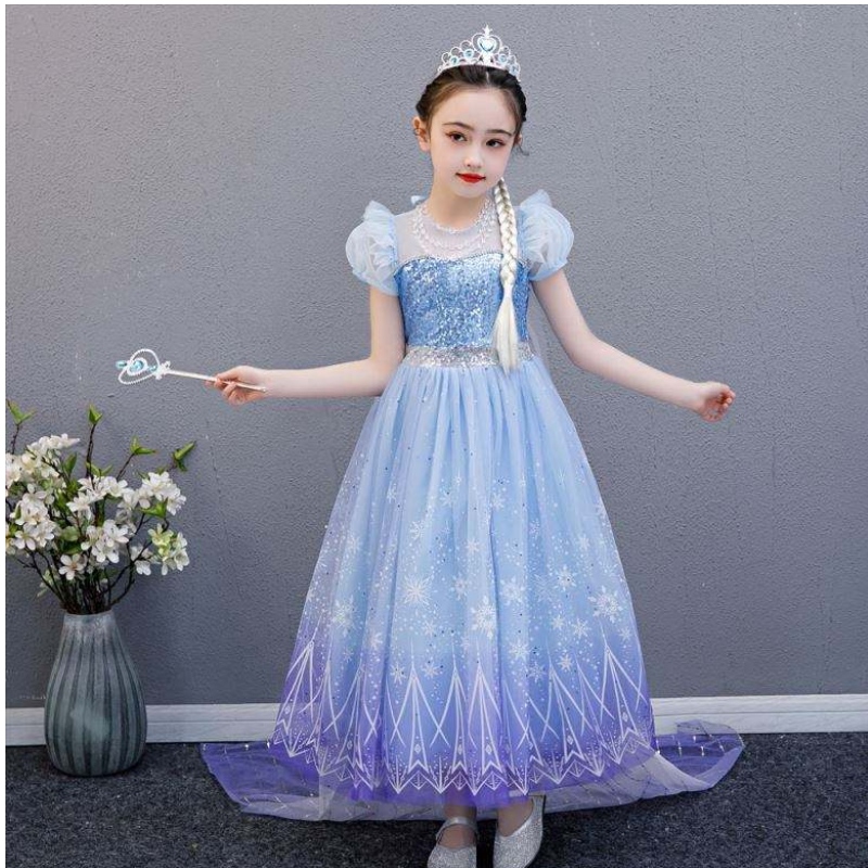 Baige Kiváló minőségű Elsa 2 hercegnő gyerekek rajzfilm cosplay jelmez kislány ruha