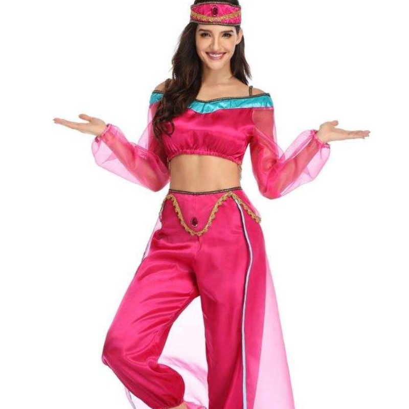 Nagykereskedelmi szexinők hosszú ujjú arab indiai jázmin hercegnő jelmez Halloween tündér görög istennő hölgy cosplay jelmez