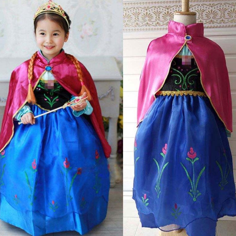 Lányok Elsa Anna ruha rajzfilm cosplay hó királynő hercegnő ruhák Elsa kisgyermek gyermekek ruhák lányoknak