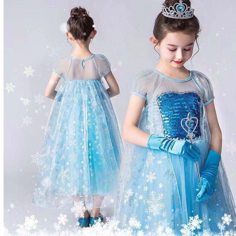 Lány ruha hercegnő Elsa frore divatos lány ruha csipke queen ruha jelmez