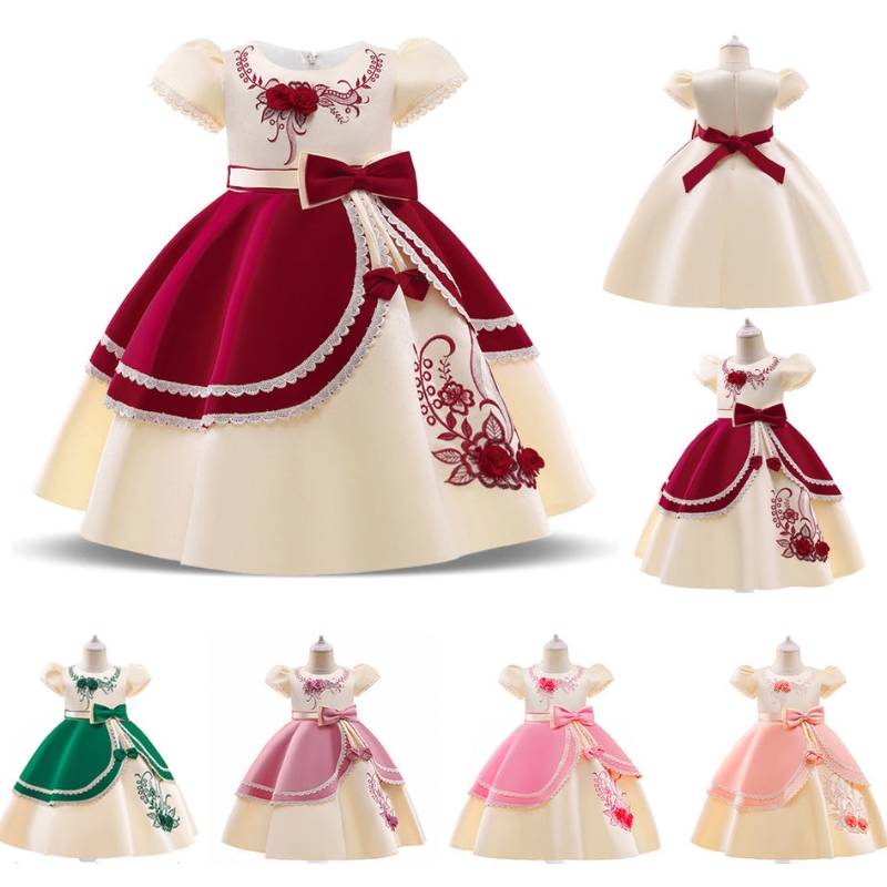 2022 Hivatalos gyerekek vintage hímző ruha lány gyerekeknek jelmez bál Party Princess ruhák Lányok estélyi vestido
