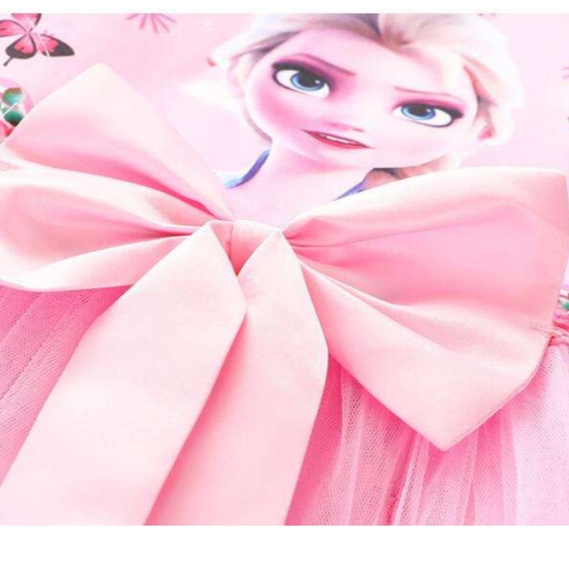 2-8y lányok öltözködésinyári új rövid ujjú hercegnő Elsa háló tutu szoknya gyermekek születésnapi parti cosplay ruhája