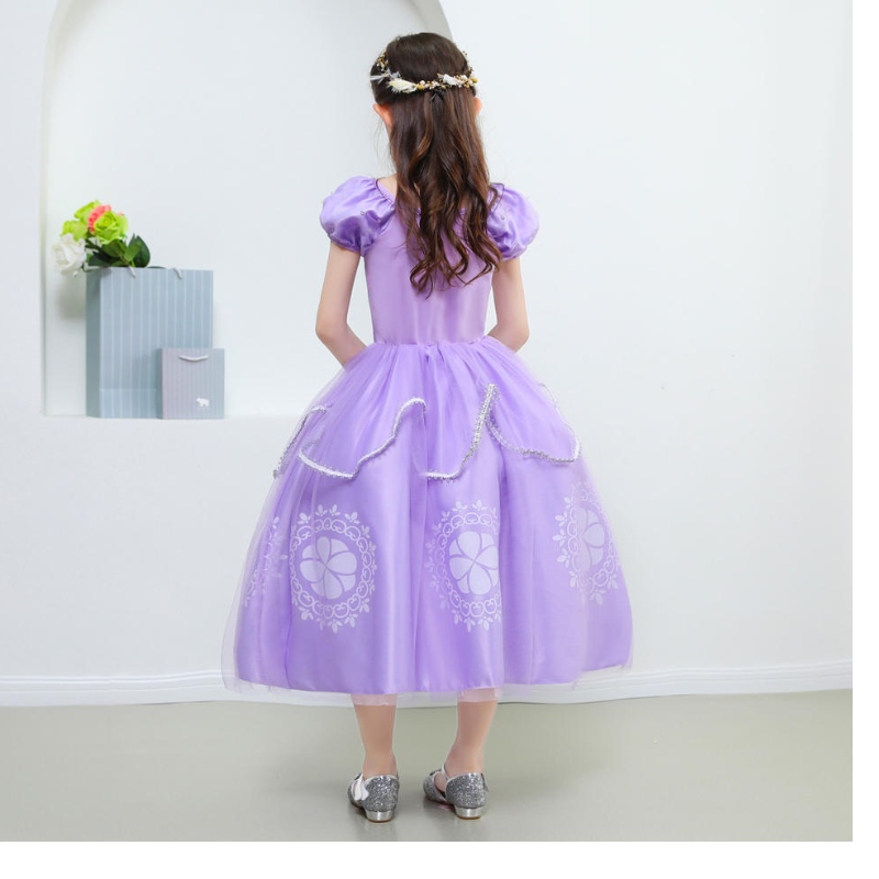 Hercegnő Szófia ruha lányoknak gyerekeknek cosplay puff hüvelyréteg ruhák gyermekparti születésnapi esküvői labda ruha divatos jelmezek