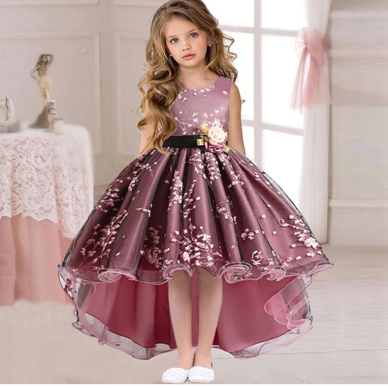 2022 Pageant Vintage Dress Kids Party Első koszorúslány ruhák lányoknak Gyerekek jelmez esküvői ruha lány csecsemő vestido tini