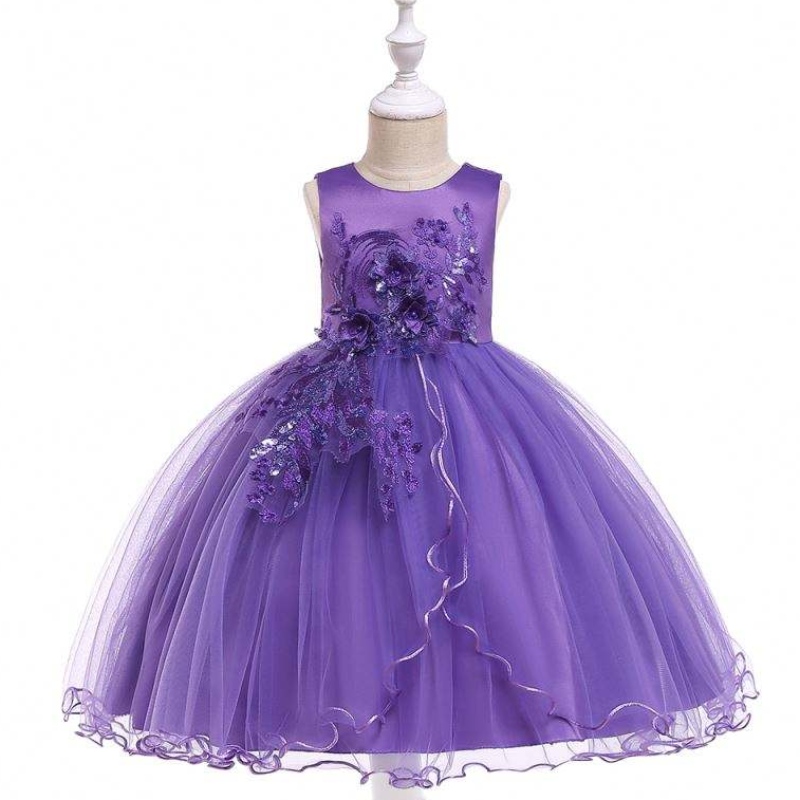 Baige gyerekek ruhadarabok fehér virág lány ruha hímzés Party Wear Wear Este ruhák lányok L5060