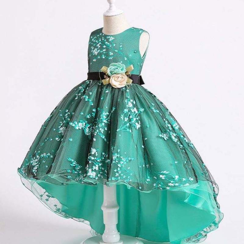 Baige gyermekek ruha lányok íj esküvői ruha Western Party Wear formális hercegnő lány ruhája 2153