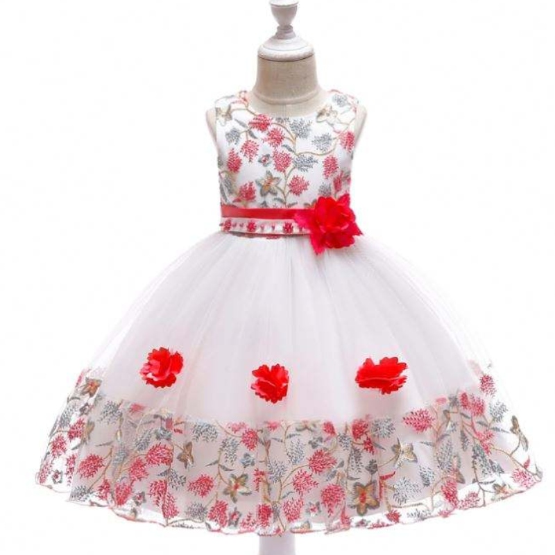 Új érkezés Flutter ujjatlan kislány születésnapi party ruha gyerekek Frocks Designs 8 éves gyerekek L5045