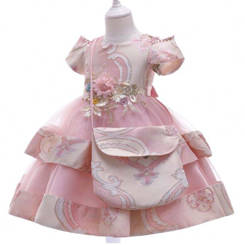 Baige Amazon Hot Sale új esküvői rendezvény Frock Birthday Ceremony Girl Party ruha gyerekek 3-8 évesek öreg lány képzeletbeli ruhák L5212