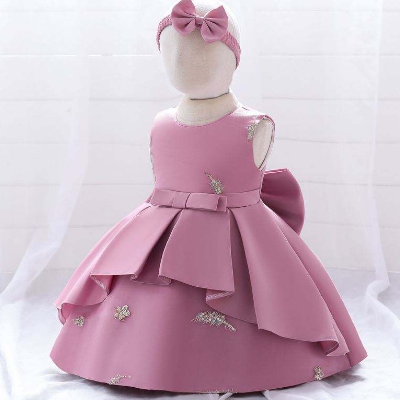 Baige 2 éves baba csipke party big big bow hercegnő esküvői labda ruha design gyerek születésnapi hímző kisgyermek lány ruha
