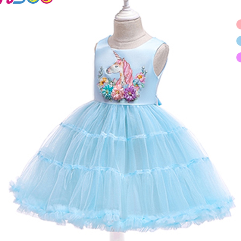 Ansoo Unicorn Rainbow kislány születésnapi ruhák pamut lány hercegnő party lila esküvői ruhák 1-6 y lányokhoz Tutu