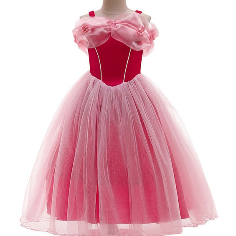 Alvó szépség jelmez lányok számára vállanyárinyári Aurora ruha Gyerek tündér háló Tutu Frock Halloween hercegnő cosplay