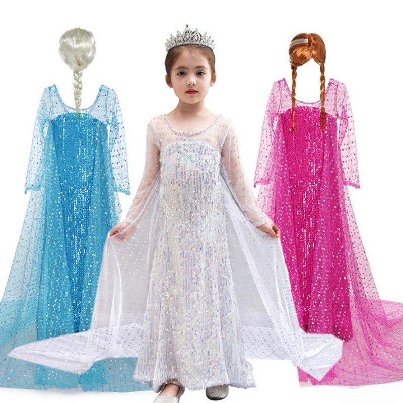 Baige ins Amazon forró eladás Hó királynő Elsa ruha blingling Halloween hercegnő lány születésnapi party ruha