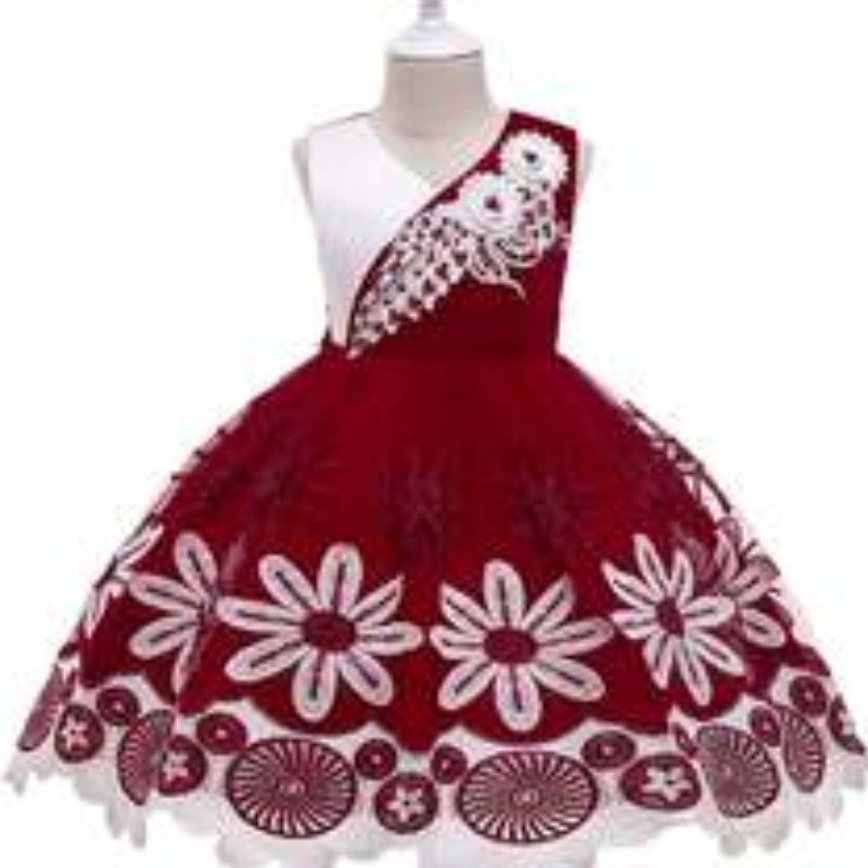 Baige szép Bowknot flitteres kislány ruha születésnapi bolyhos Party Dress Lány ruhához