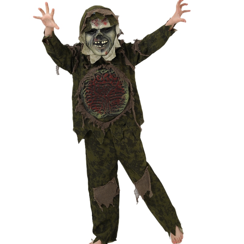 Swamp Monster Thing Halloween Scary Terror Cosplay jelmezek gyerekeknek szörnyű zsigerek ruházat szellem zombi álcázás