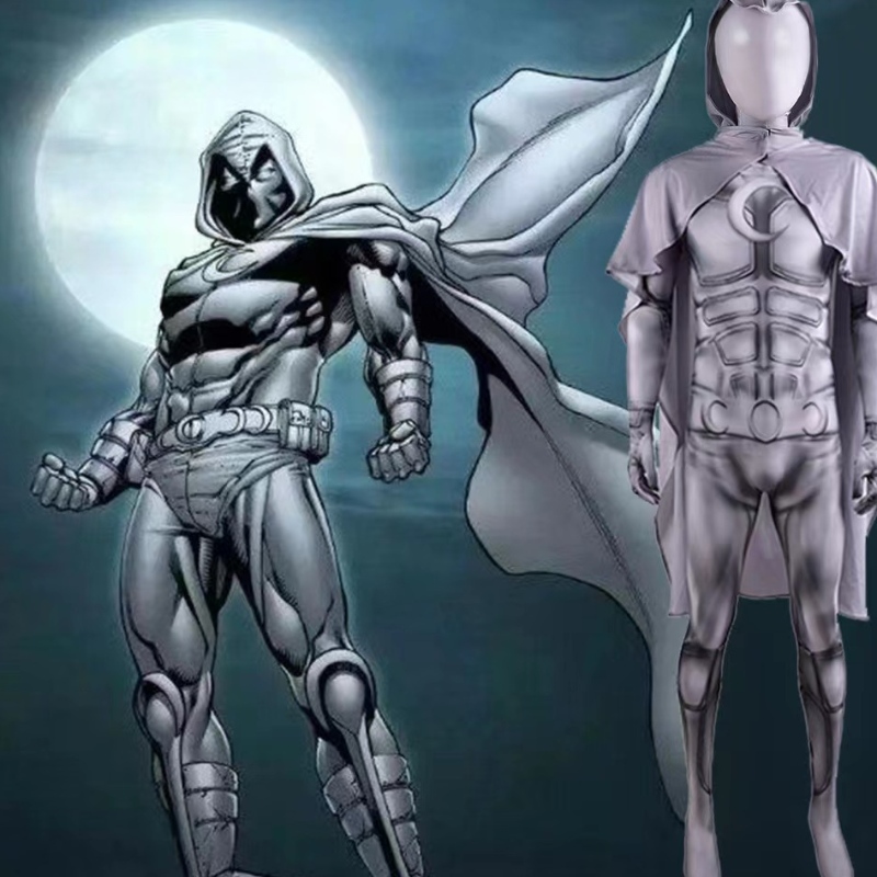 Szuperhős hold lovag jelmez Marc Spector Movie Cosplay Halloween jumpsuit bodysuit gyermekeknek és férfiaknak