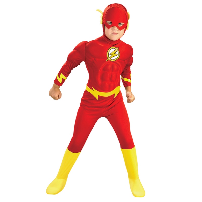 Fiú The Flash Muscle szuperhős divatos ruha gyerekek fantasy képregény film carnival party Halloween cosplay jelmezek