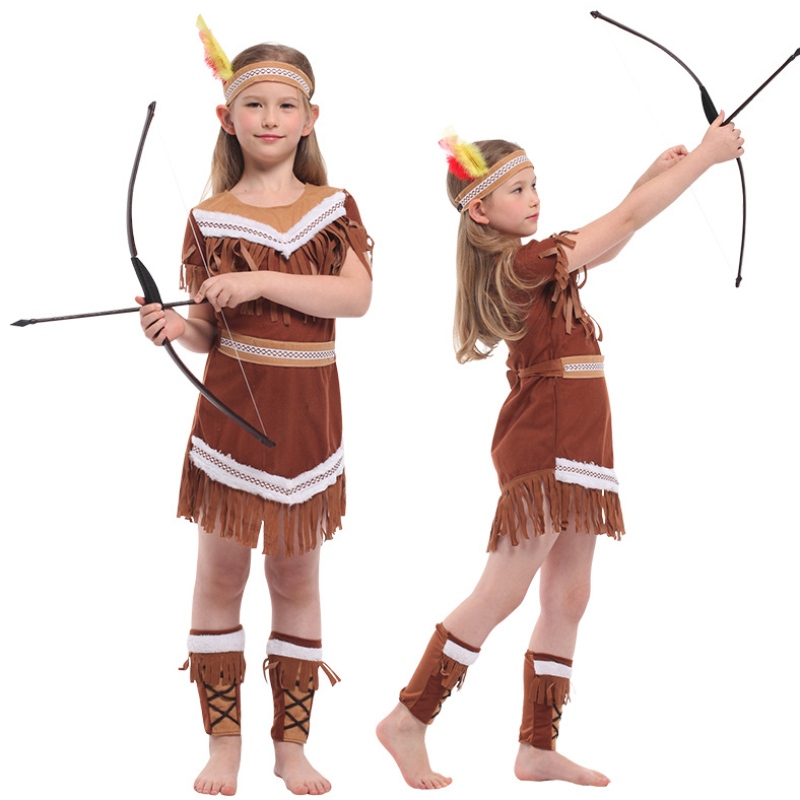Halloween indiai hercegnő jelmezek gyerekek lányok pocahontas vadásznő jelmez purim buli mardi gras divatos ruha