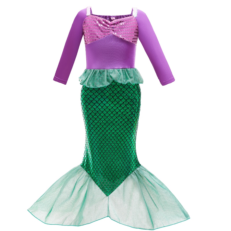 Lányok kis sellő Ariel hercegnő ruha cosplay jelmezek gyerekek baba ariel divatos jelmez gyermek halloween születésnapi party ruházat