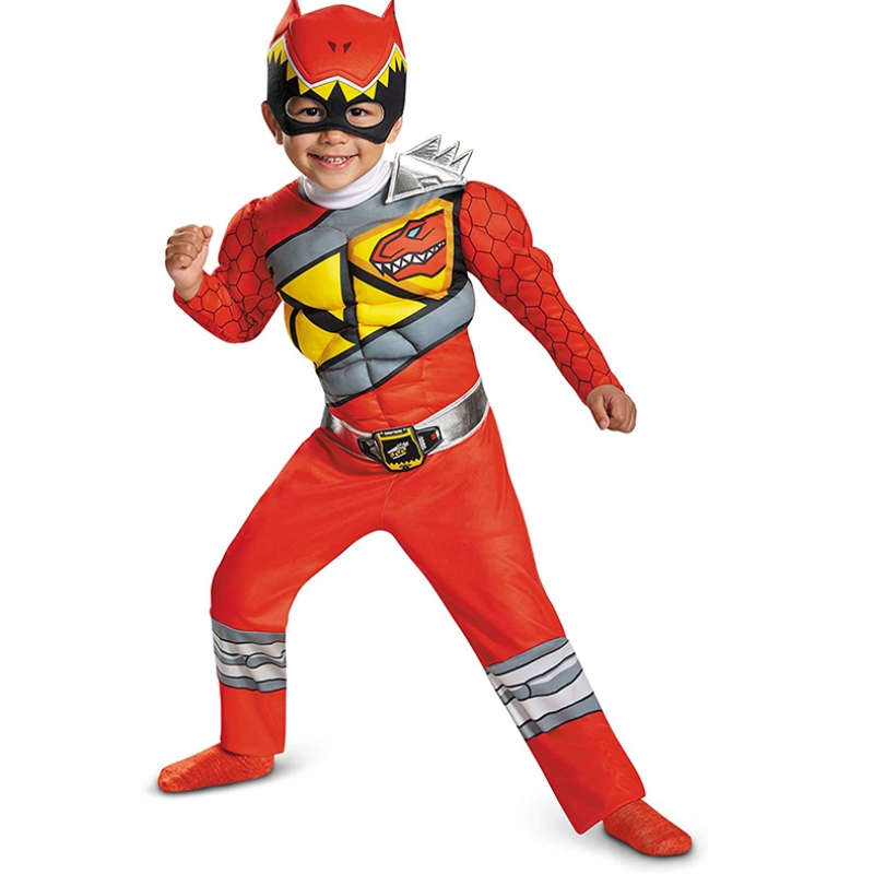 Red Power izom szuperhős dinoszaurusz jelmezek gyerekeknek fiúknak Halloween cosplay anime jumpsuit Party ruhák öltözködése