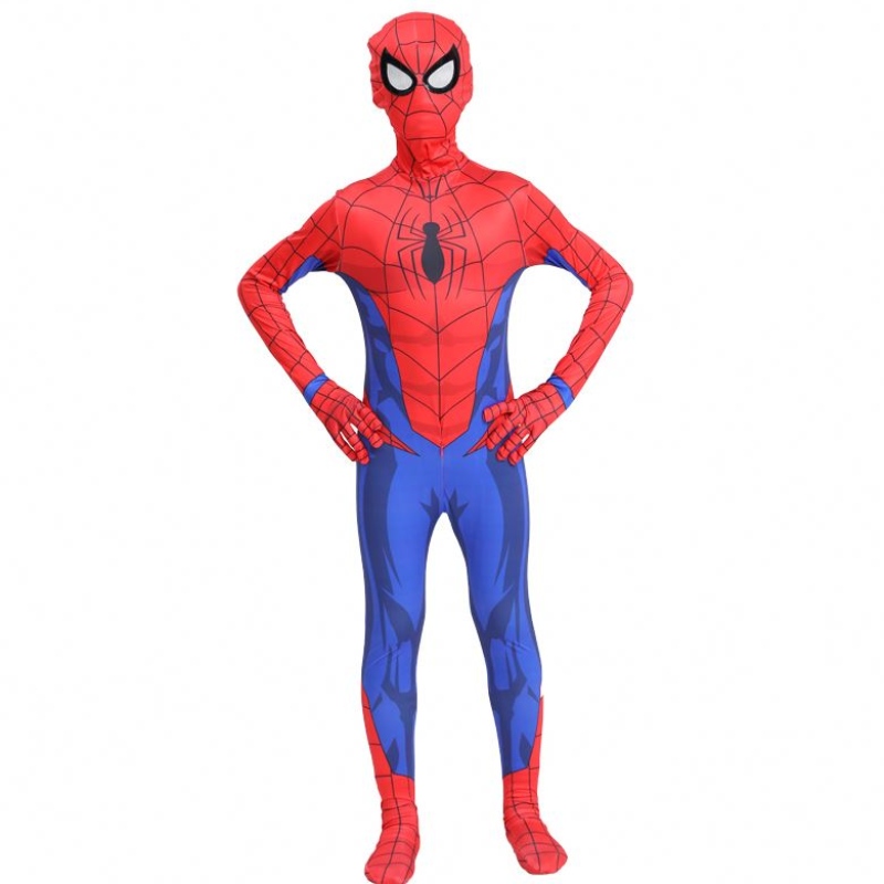 Klasszikus forró értékű Halloween Party Kids&adult TV&movie szuperhős cosplay anime jumpsuit Pókember beltéri ruha jelmez maszkkal
