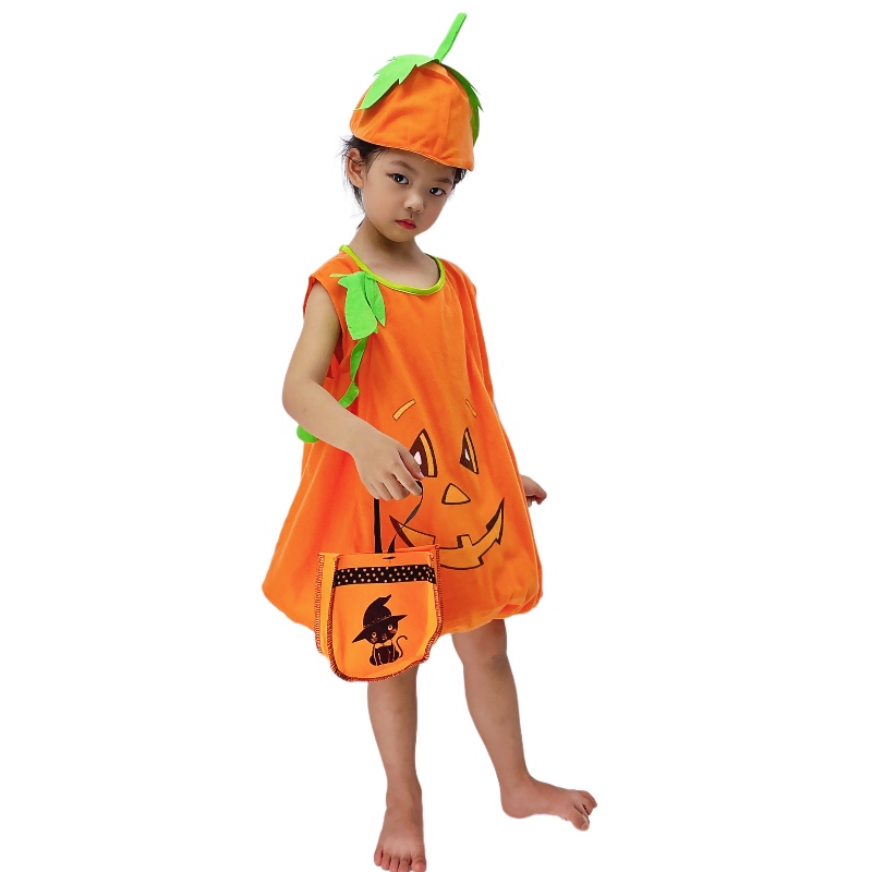Kétrészes Halloween Party Lovely Pumpkin Cosplay jelmez baby gyerekek divatos ruha színpadi ruha