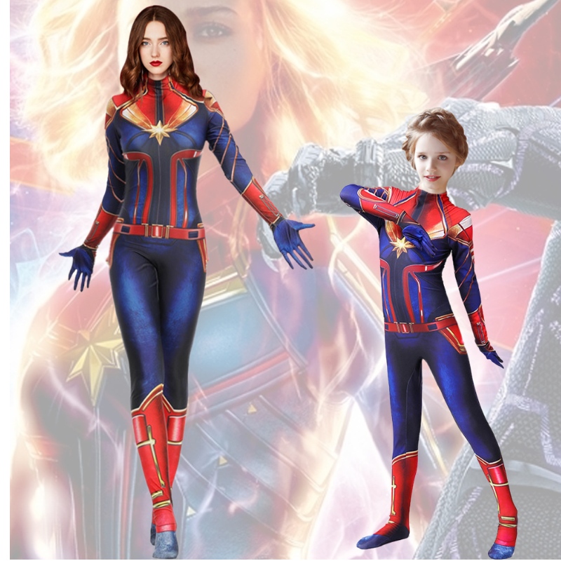 Anők kapitánya Marvel hős öltöny gyerekek harisnyanadrágot mutatnak be a jumpsuit színpadi jelmezek jelmezei