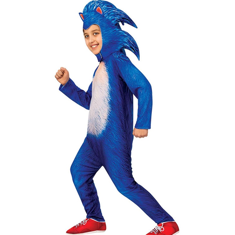 Halloween party játék cosplay gyerekek kék sonic jumpsuit rajzfilm Sonic the Hedgehog jelmez