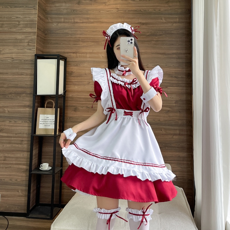 Francia szobalány kötény lolita divatos ruha cosplay jelmai szobalány ruhák halloween szobalány ruházat (s-5xl)