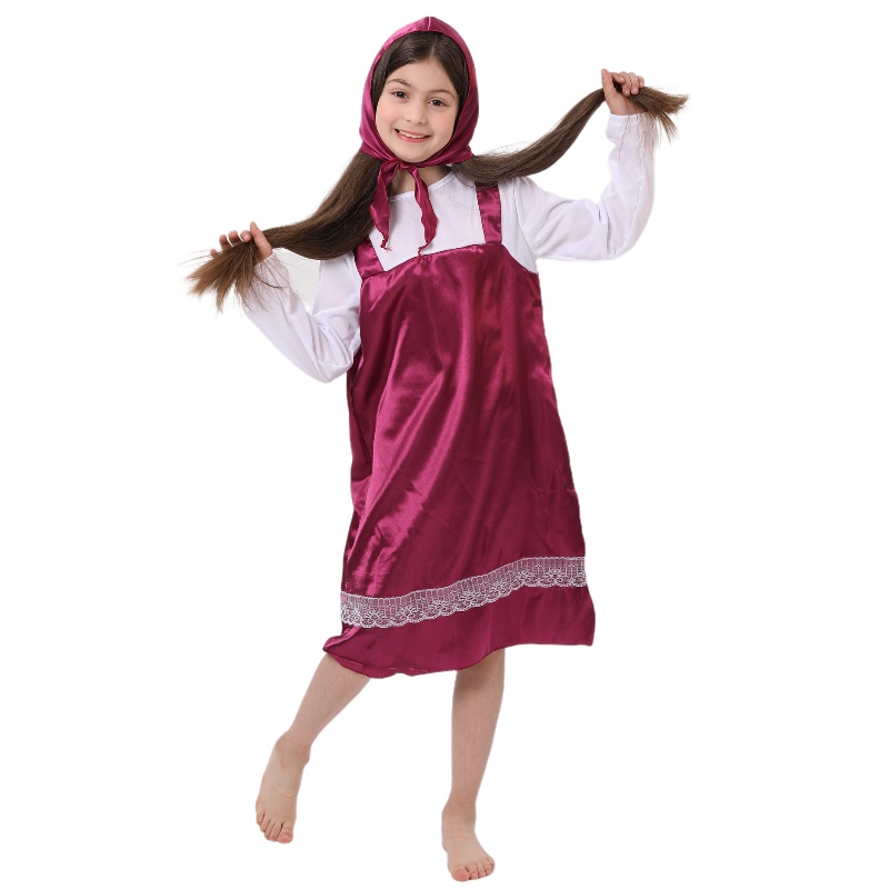 Rajzfilmfigura Masha jelmez Halloween kis piros lovaglás kapucnis party karnevál jelmez
