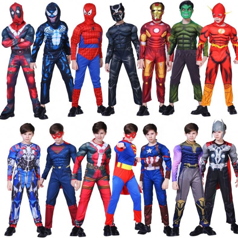 Gyári közvetlen gyermekek cosplay jelmezek gyerekek szuperhős jelmezek izomruhája