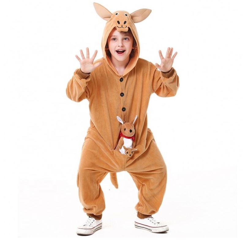 Gyerekeknapi cosplay baba szülő-gyermek állati ruha gyermekek kapucnis kenguru kabalája jelmez