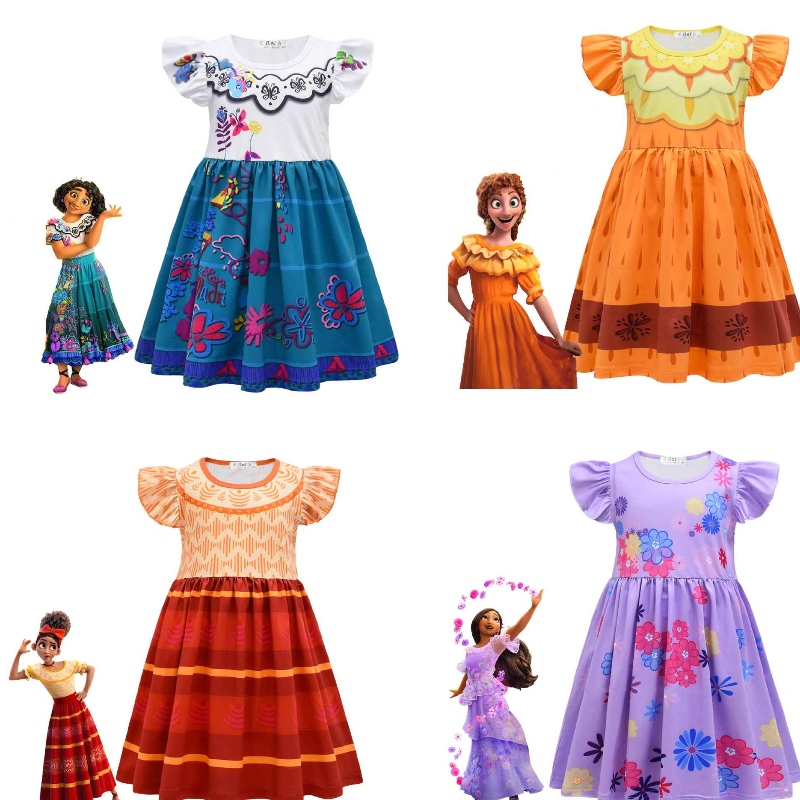 Új Charm Mirabell Madrid animáció jelmez lányok hercegnő ruha halloween carnival cosplay jelmez Luisa madrigal cosplay