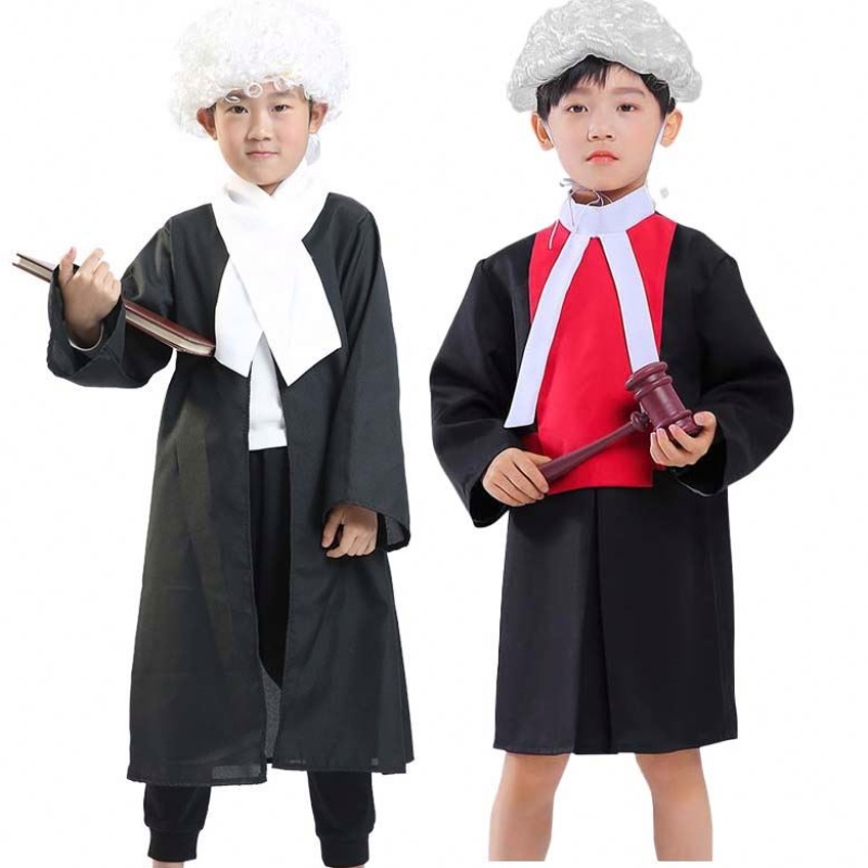 Halloween gyerekek Performance Cosplay Coats Óvoda Foglalkozási Bíró köpeny Stage Party ruha Gyermekek Ügyvéd jelmez HCBC-007