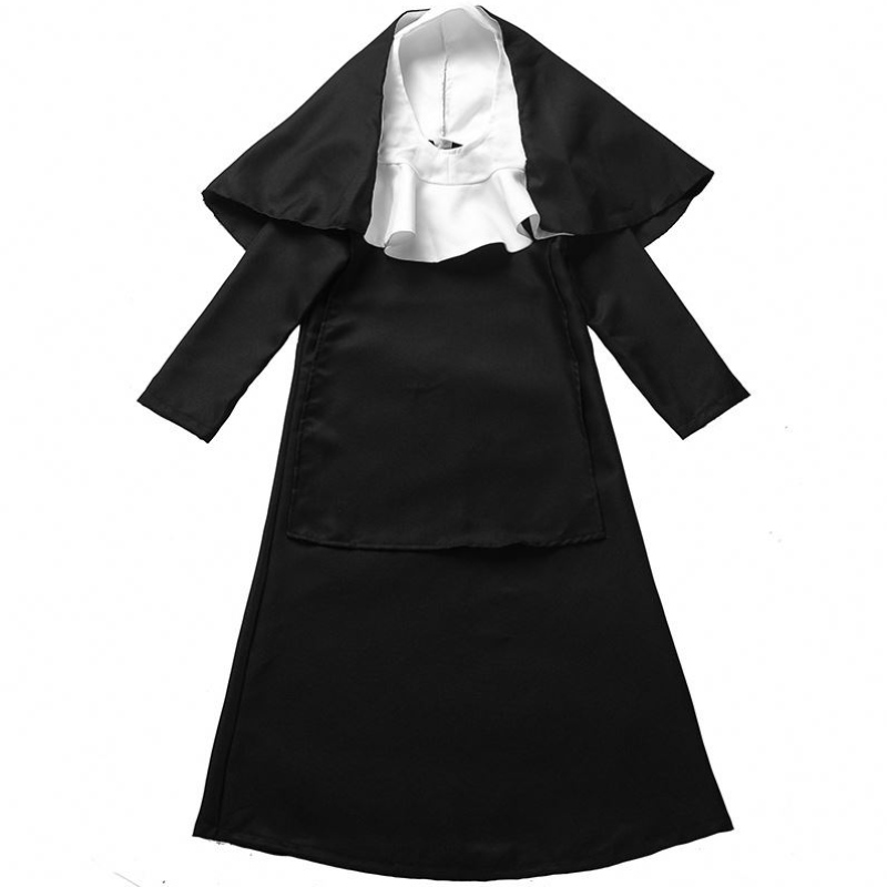 Halloween Masquerade cosplay Jézus jelmez Maria Black Nun Robes Halloween pap jelmez HCBC-009